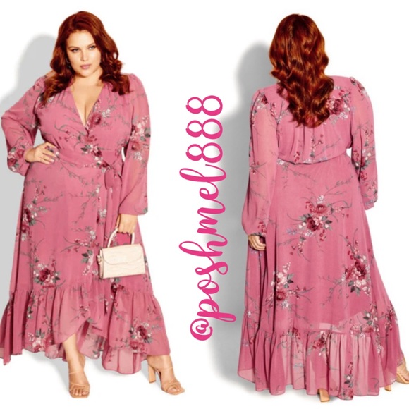 City Chic Blush Floral Maxi Dress - Picture 12 of 12